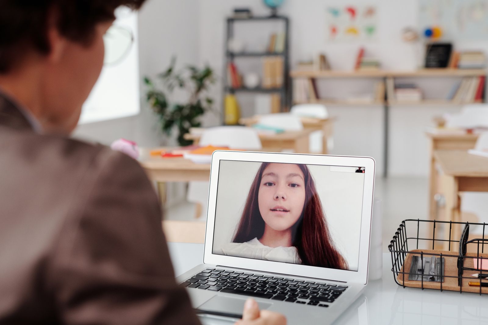 Mentor leading an online learning session.